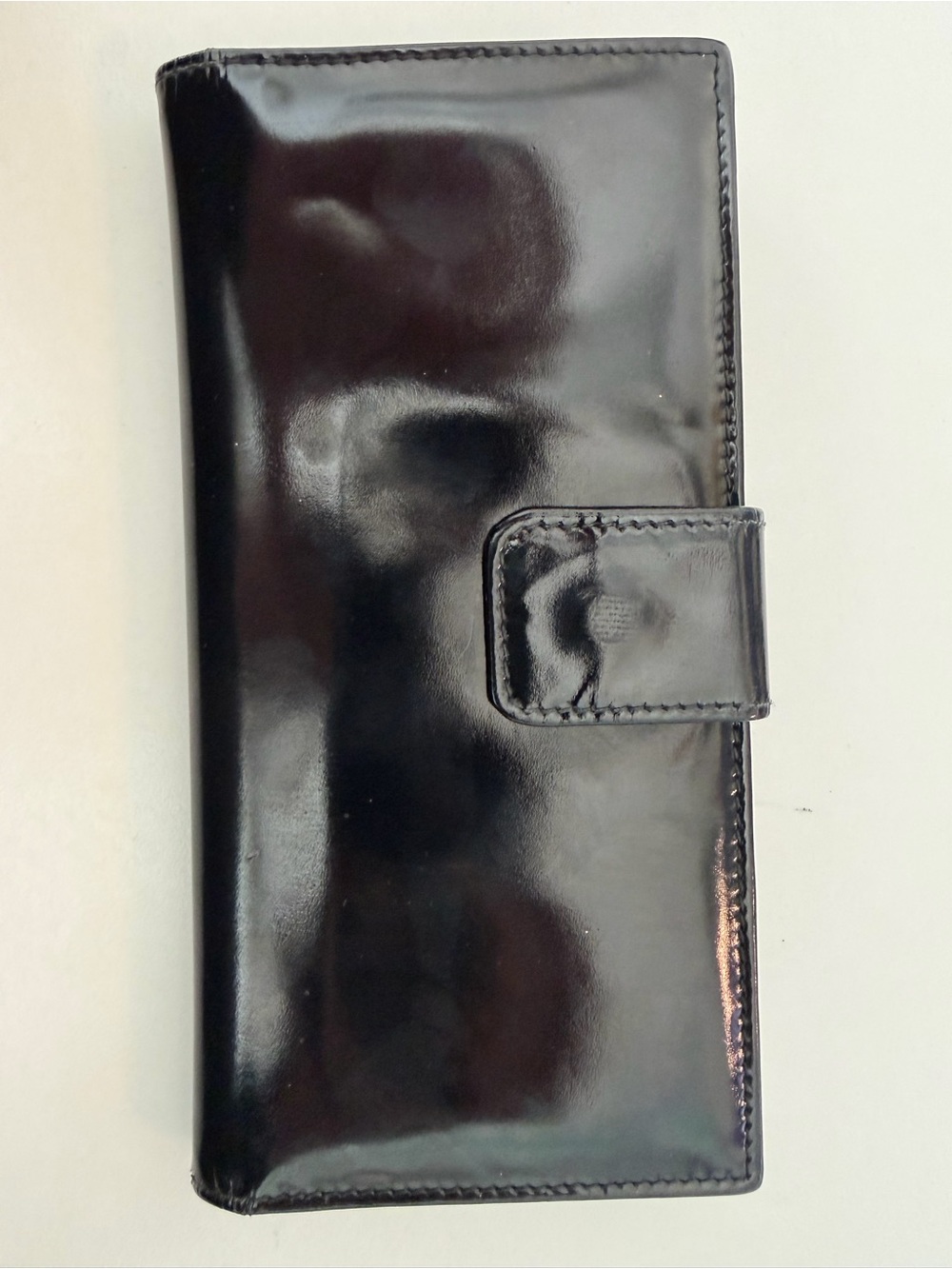 Authentic Vintage Tom Ford Gucci Black Patent Leather Wallet Bamboo Handle - Picture 4 of 10